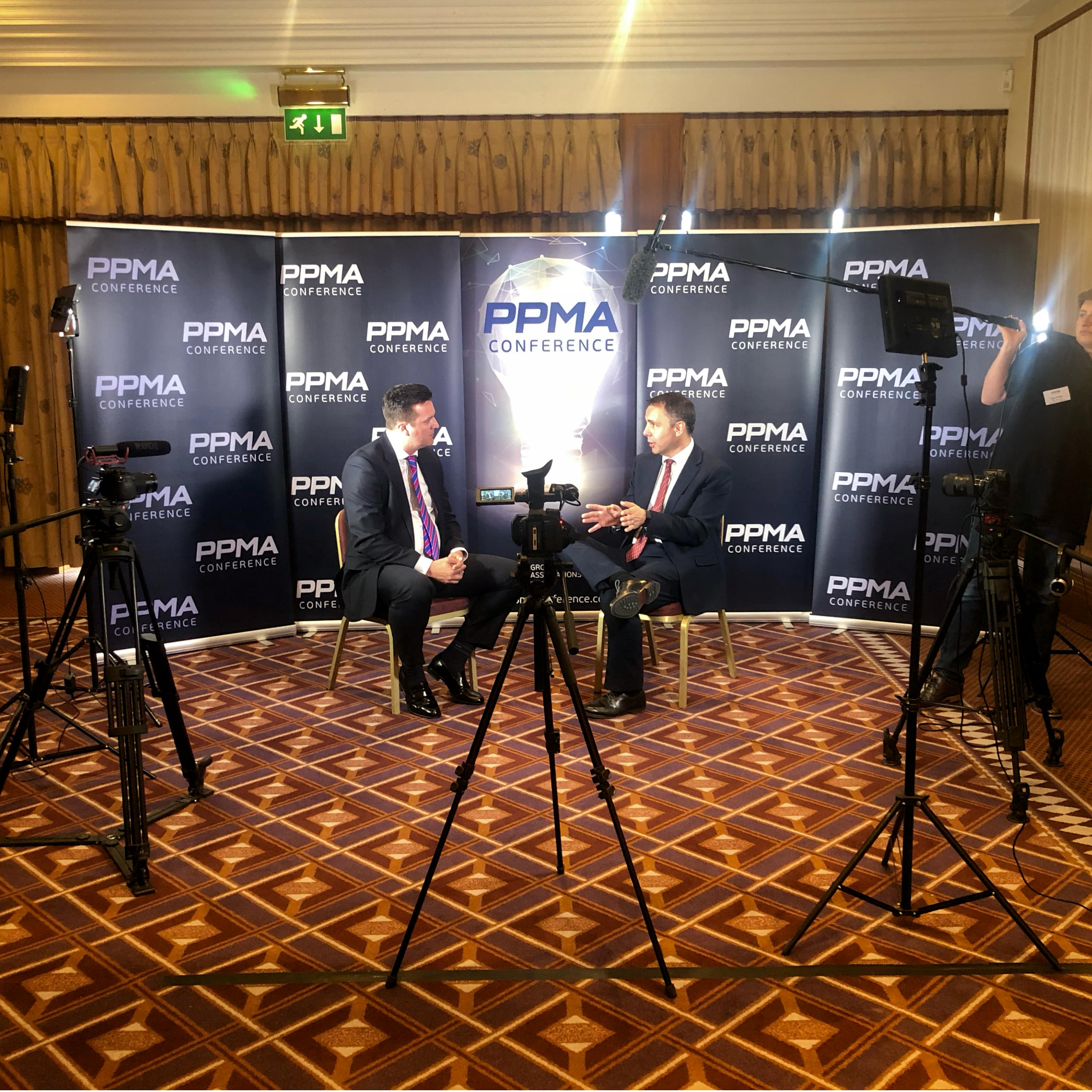 Trade conference Video production shoot with multiple cameras